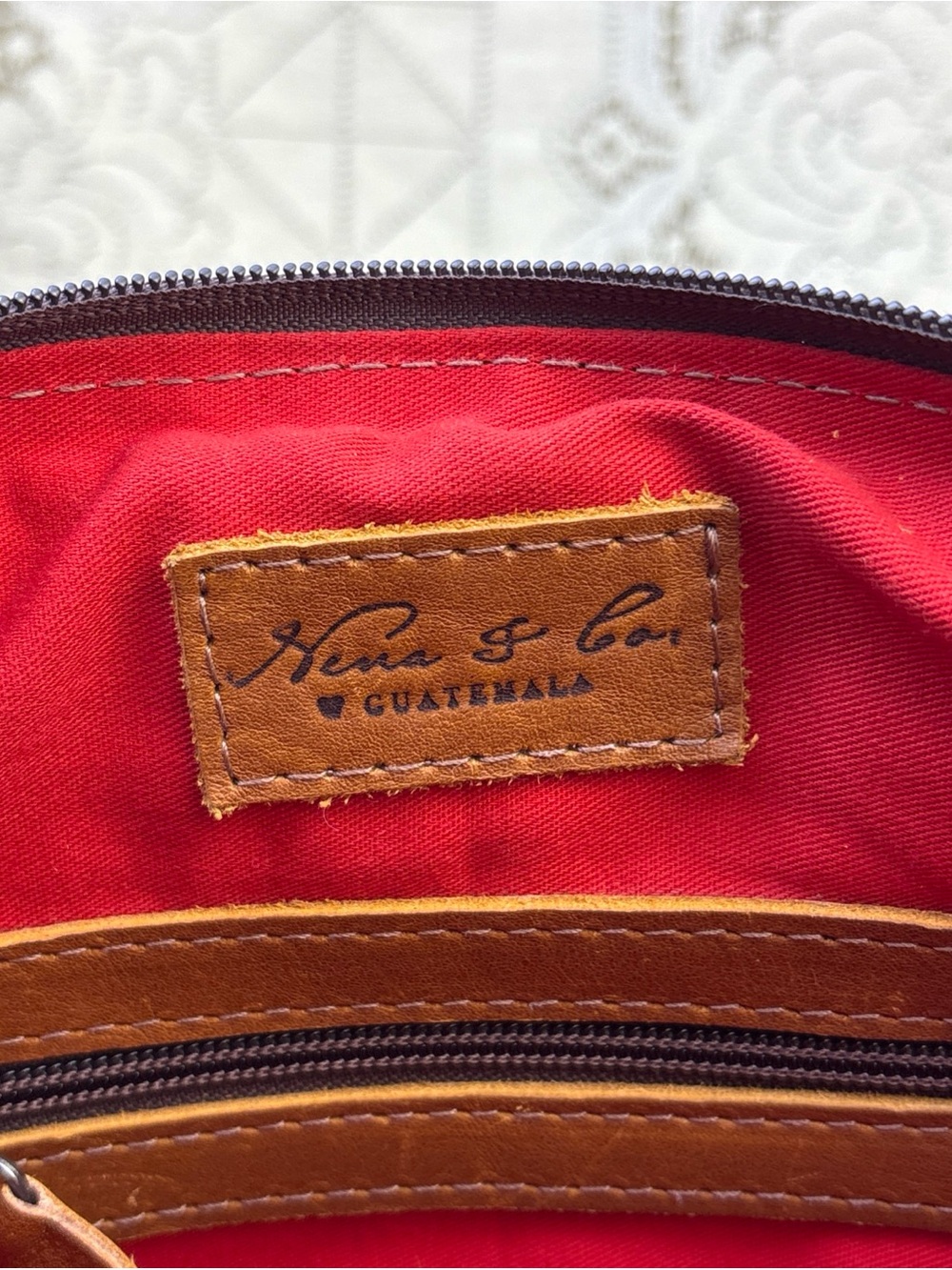 Nena & Co. Large Huipil Textile Convertible Backpack Crossbody Leather - Picture 8 of 14